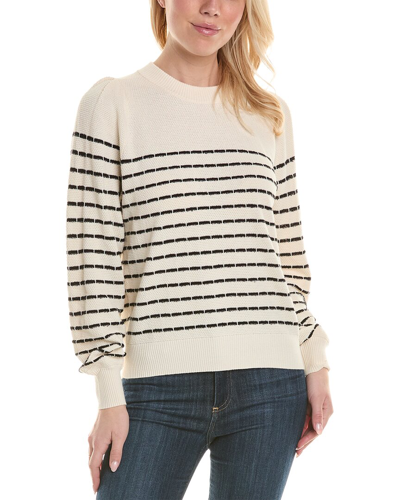 Lilla P Full Sleeve Crewneck Sweater In White