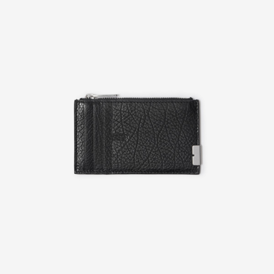 Burberry Leather Zip Card Case In Black