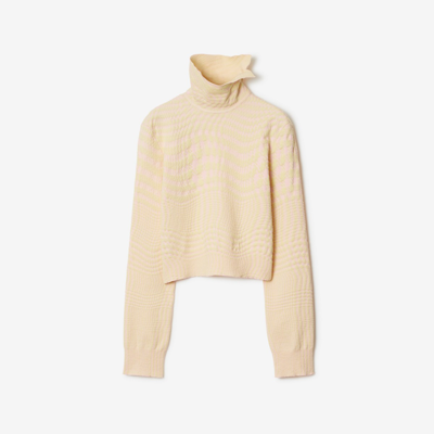 Burberry Warped Houndstooth Jumper In Cameo