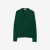 Burberry Fine-knit Wool Cardigan In Ivy