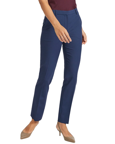 Theory Treeca Full-length Wool-blend Pant In Blue