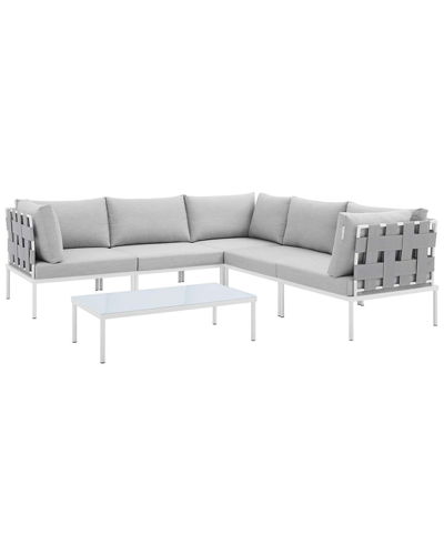 Modway Harmony 6-piece Sunbrella Outdoor Patio Sectional Sofa Set In Gray