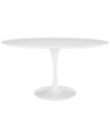 Modway Lippa 60in Oval Wood Top Dining Table In White