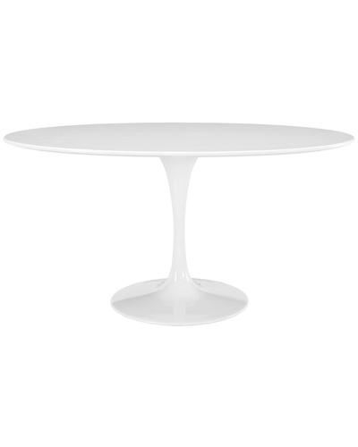 Modway Lippa 60in Oval Wood Top Dining Table In White