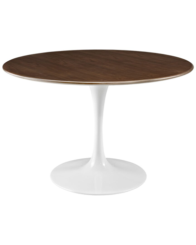 Modway Lippa 47in Round Walnut Dining Table In Brown