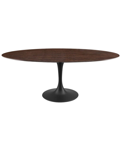 Modway Lippa 78in Wood Oval Dining Table In Brown