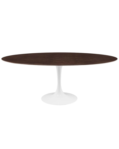 Modway Lippa 78in Oval Dining Table In White