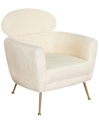 Pasargad Home Sienna Collection Modern Swivel Chair In Cream