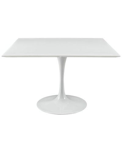 Modway Lippa 47in Square Wood Top Dining Table In White