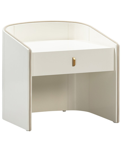 Tov Furniture Collins Lacquer Nightstand In White