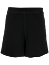 Ganni Logo Organic Cotton Shorts In Black