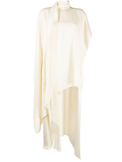 Taller Marmo California Fringed Crêpe Caftan In White