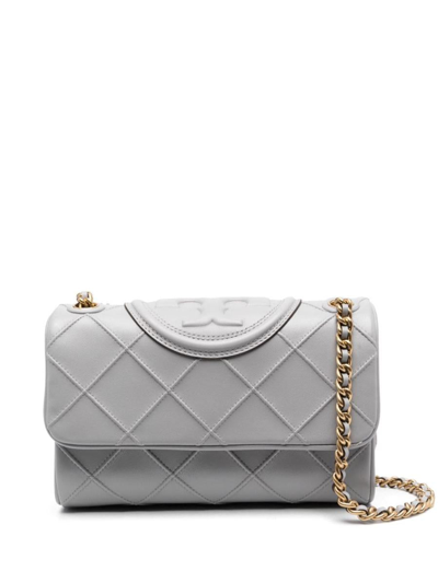 Tory Burch Small Fleming Convertible Shoulder Bag In Gray