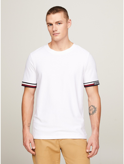 Tommy Hilfiger Monotype Stripe Tipped T In White