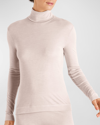 Hanro Silk-cashmere Turtleneck Top In Vanilla