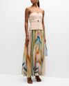 ACLER AVONLEA STRAPLESS PLEATED A-LINE MAXI DRESS