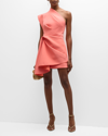 ACLER GOWRIE DRAPED ONE-SHOULDER MINI DRESS