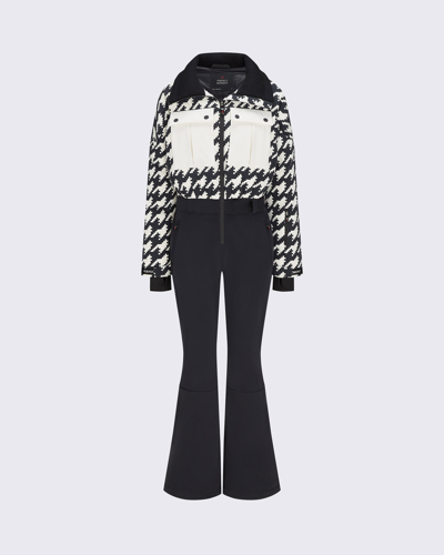 Perfect Moment Helen Ski Suit In Houndstooth-black-snow-white