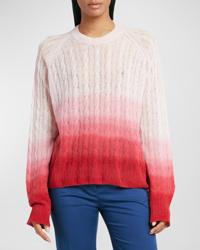 ETRO OMBRE CABLE-KNIT MOHAIR CREWNECK SWEATER