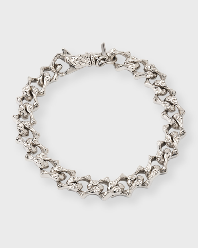 Emanuele Bicocchi Men's Sterling Silver Arabesque Chain Bracelet