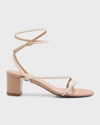 ANDREA WAZEN DASSY PEARLY ANKLE-STRAP SANDALS