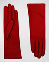 Agnelle Classic Lambskin Leather Gloves In Cardinal2