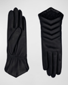 Agnelle Apoline Leather Gloves In Noir