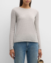 Majestic Machine Washable Cashmere Crewneck Pullover In Brume Chine