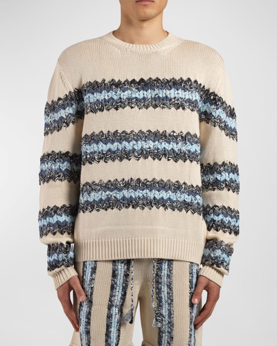 Amiri Baja Bandana Jumper In Blue / Alabaster-cot