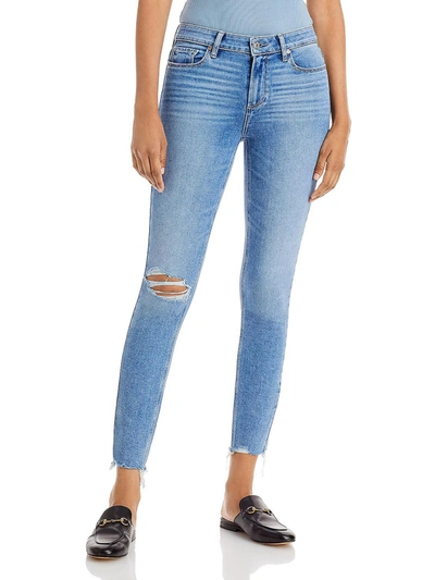 Paige Verdugo Womens Distressed Skinny Ankle Jeans In Blue