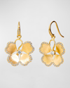 SYNA 18K YELLOW GOLD JARDIN FLOWER EARRINGS WITH DIAMONDS