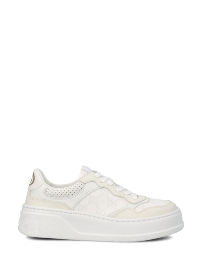 Gucci Chunky Leather Sneakers In White