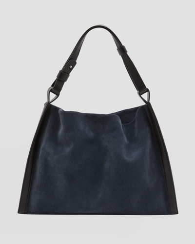 Proenza Schouler White Label Minetta Calf Leather Shoulder Bag In Midnight Blue