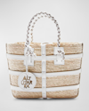 Altuzarra Watermill Caged Straw Tote Bag In 000289 Naturalwhi