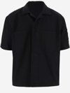 44 Label Group Cotton Denim Short Sleeve Shirt In Black