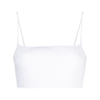 Alexander Wang Crystal-embellished Ribbed Tank Top In White