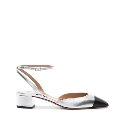 Aquazzura French Flirt 35mm Leather Pumps In Silver