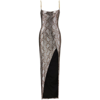Balmain Shiny Python Gown With Chain Detail In Silver