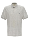 Brunello Cucinelli Cotton Polo Shirt With Printed Logo In Gray