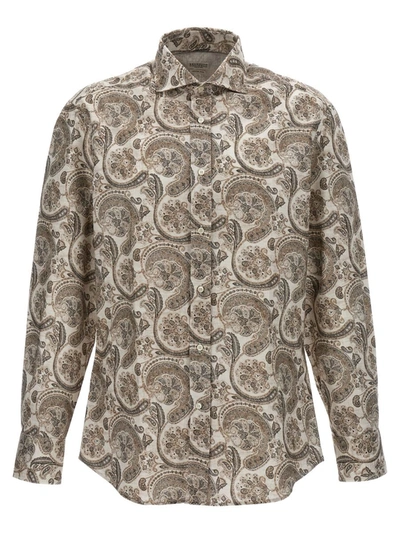 Brunello Cucinelli Patterned Print Shirt In Multicolor