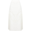 Chloé Broderie Anglaise Crepe Midi Skirt In White