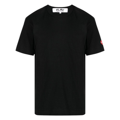 Comme Des Garçons Play T-shirt With Pixel Patch In Black