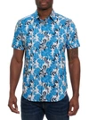 Robert Graham Connell Short Sleeve Button Down Shirt In Blue