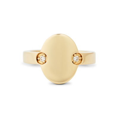 G. Label By Goop Shube Signet Pinkie Ring​ In Yellow Gold,white Diamonds