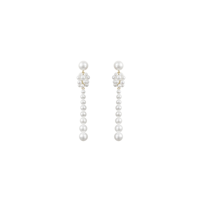 Sophie Bille Brahe Colonna Perle Earrings In White