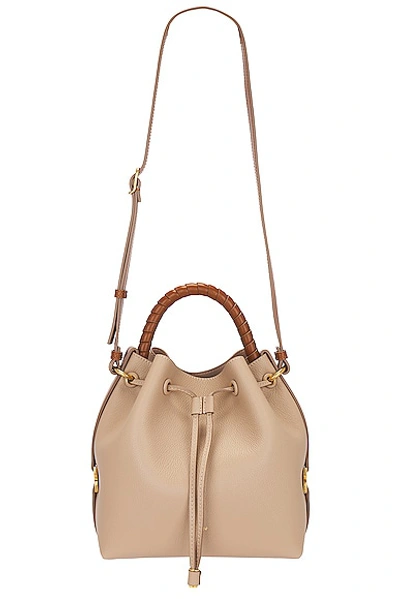 Chloé Micro Marcie Leather Bucket Bag In Pink