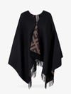 Fendi All Over Ff Reversibile Cape Capes Multicolor In Black