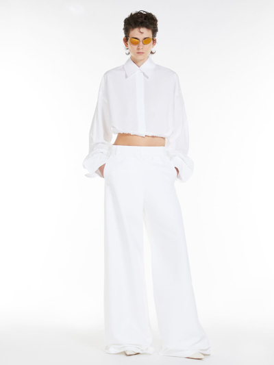 Max Mara Boxy-fit Drawstring Shirt In Optical White