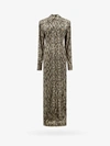Balmain Long Sleeve Python Satin Long Shirt Dress Clothing In Beige
