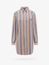 Etro Oversized Multicolor Shirt With Stripe Motif And Pegasus Embroidery In Cotton Woman In Pink